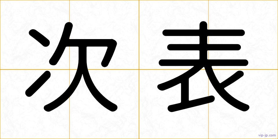 次表の画像